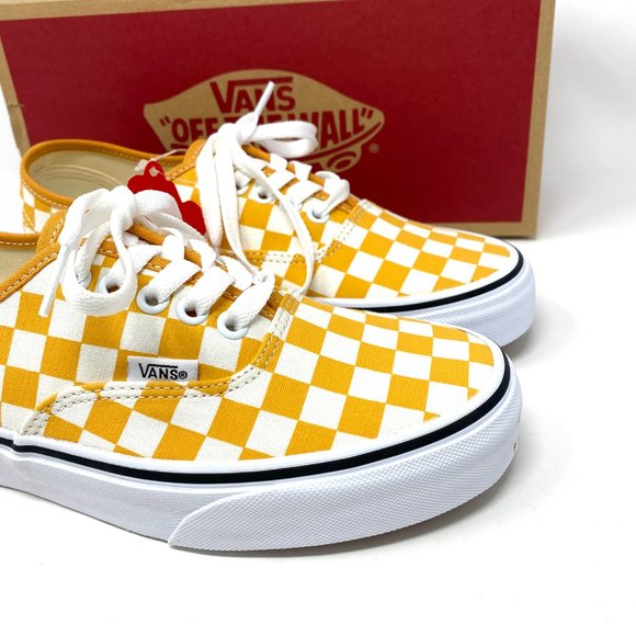 🌸Sale🌸 Vans Authentic Women's Checkerboard Yellow Low Top Lace Up VN0A348A3XV - Picture 8 of 11